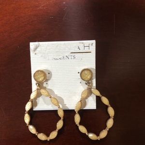 Tan hoop earrings